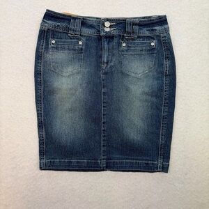 90s Younique Knee Length Low Rise Denim Skirt Size 5